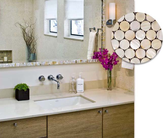 mother of pearl tile bathroom wall mirror tiles - st007