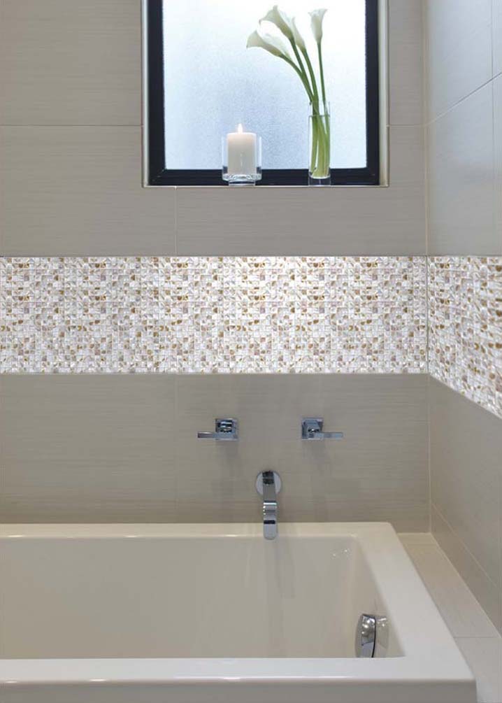 mother of pearl tile shower liner wall sticker - st046