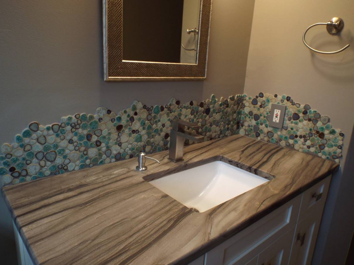 pebble porcelain bathroom backsplash PPT009 scene2