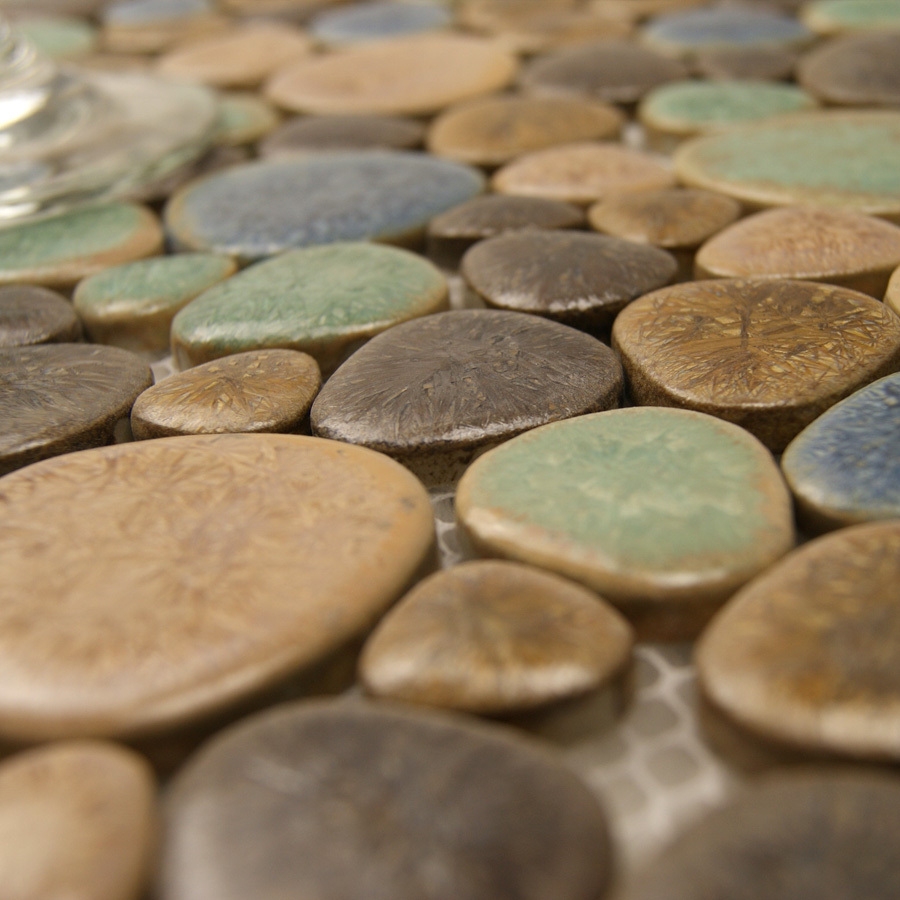 pebble porcelain mosaic tile backsplash stickers- tc-4789