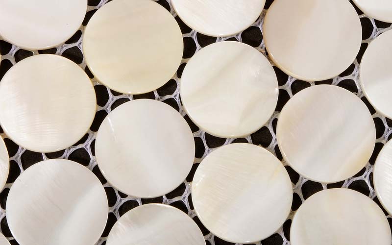 penny round shell mosaic bathroom wall mirror tile - st008