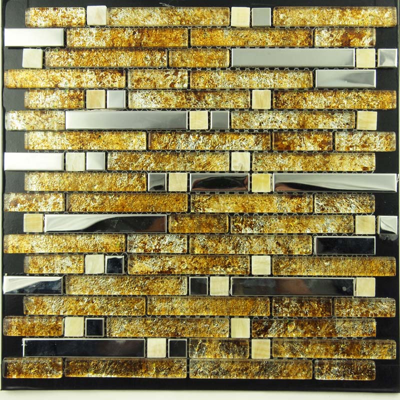 Metallic Mosaic Tile Diamond Strip Brushed Aluminum Metal Decoration ...