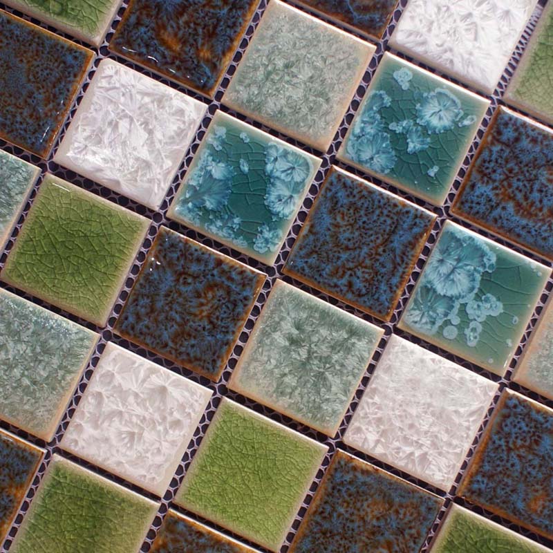 Porcelain Crackle Glass Mosaic Tile Brick Porcelain Crackle Glass Mosaic Tile Brick