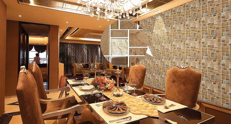 porcelain mosaic tile for dinner room wall stickers decoration - vg001