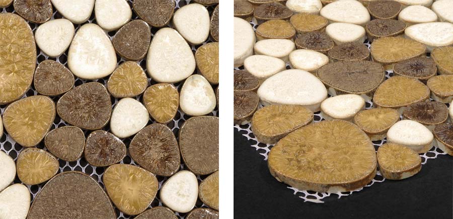 porcelain pebble tile fireplace wall sticker details - ppt008