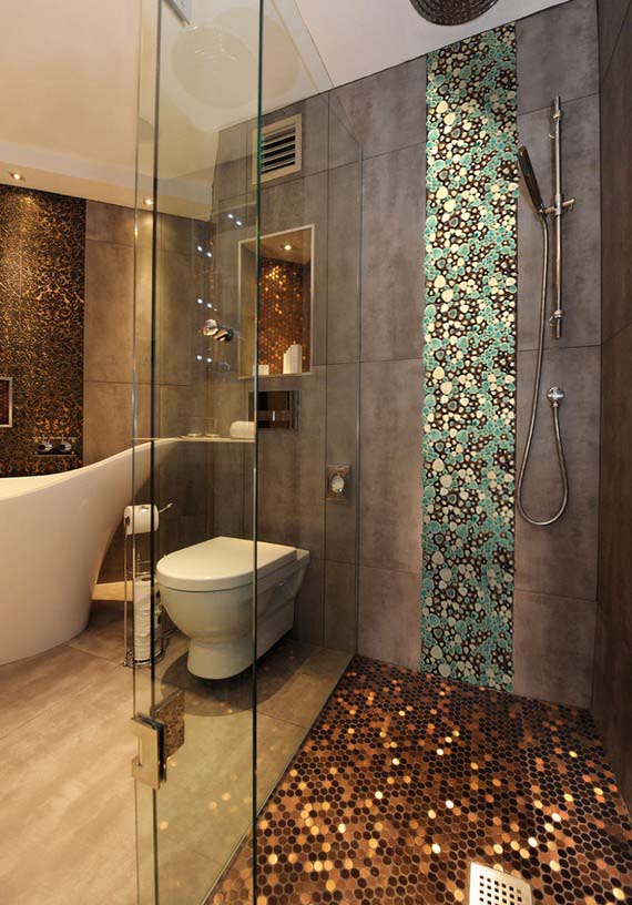 ceramic pebble mosaic tile kitchen backsplash shower decorative porcelain wall