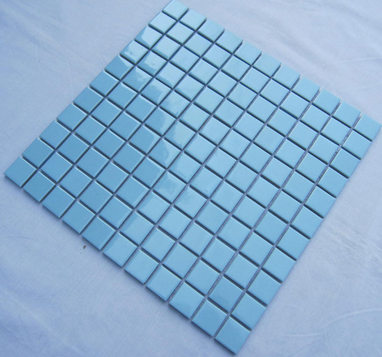 Glazed Porcelain Square Mosaic Tiles Design Blue Ceramic Tile Swimming