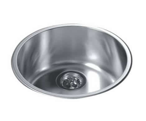 round top mount kitchen sink stainless steel stain polished finish - 3235