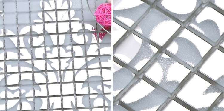 silver glass mosaic pattern design - h058