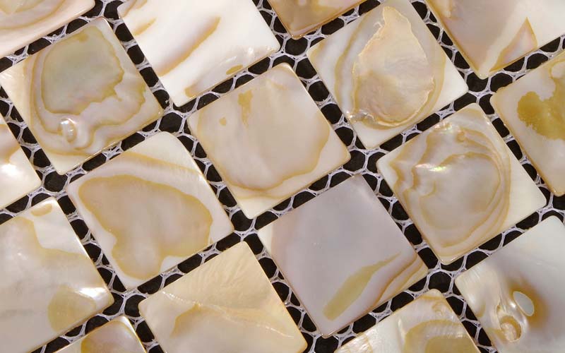 square shell mosaic wall tile backsplash ideas - st005