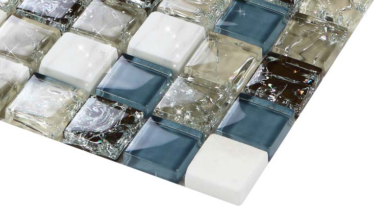 stone glass mosaic tile crackle wall sticker - l316