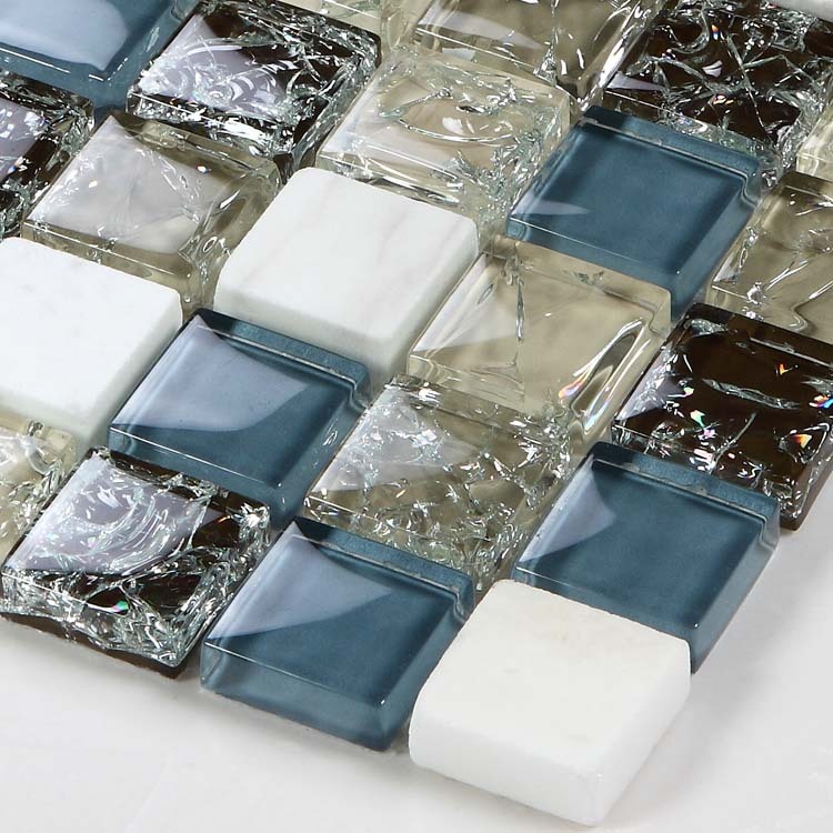 stone glass mosaic tile crackle wall sticker - l316