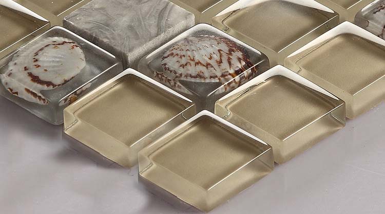 stone glass mosaic tile shell wall sticker - 615