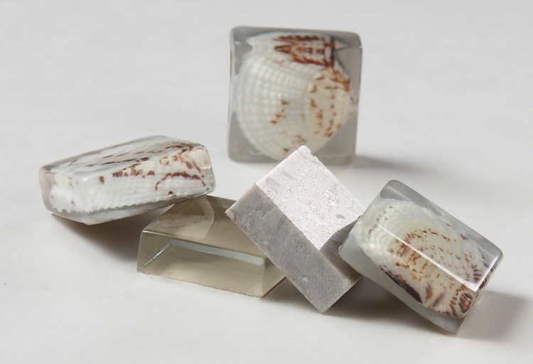 stone glass shell blend mosaic tile features - 615