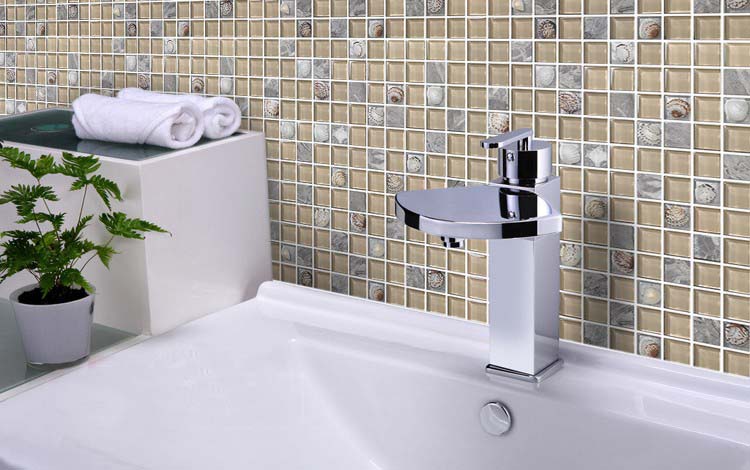 stone glass shell bend mosiac tileswashroom backsplash  floor - 615