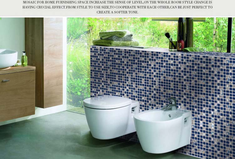 stone glass shell bend mosiac tiles washroom backsplash  floor and wall stickers - 616