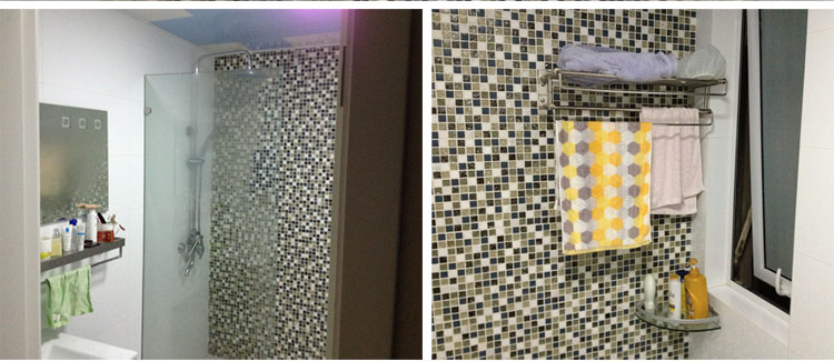 stone mosaic tile sheet crackle glass shower wall sticker - l316