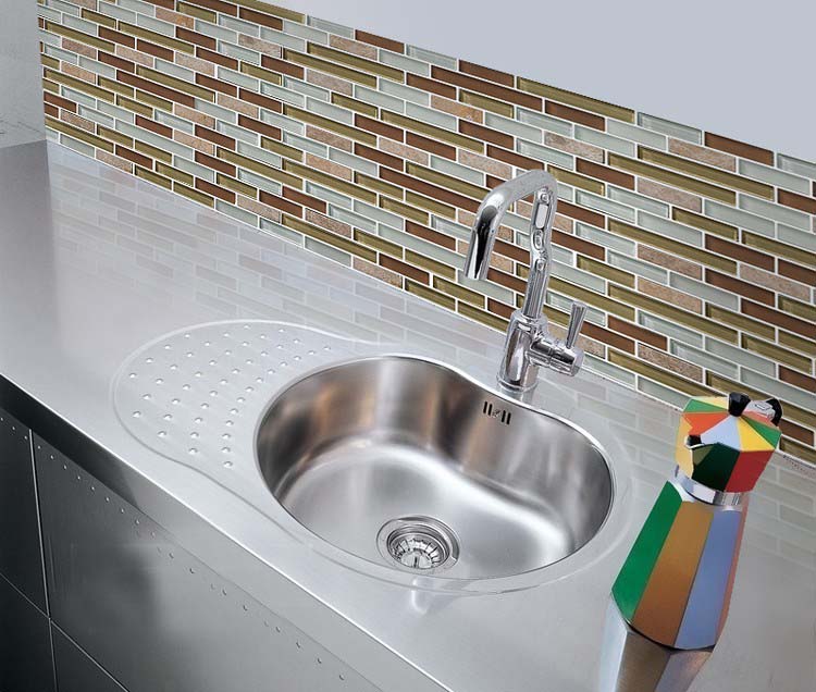 wholesale natural stone with crystal mosaic tile sheet backsplash of adhesive sheets for tile