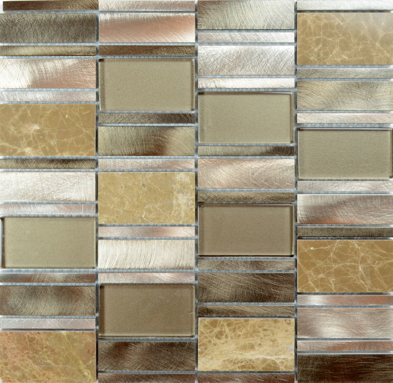 Stone Glass Mosaic Tile Stainless Steel Metal Wall Tiles