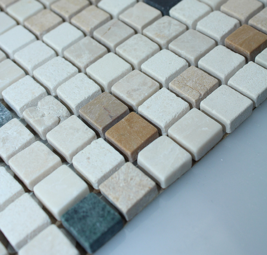 Stone Mosaic Tile Square Patterns Bathroom Wall Marble Kitchen