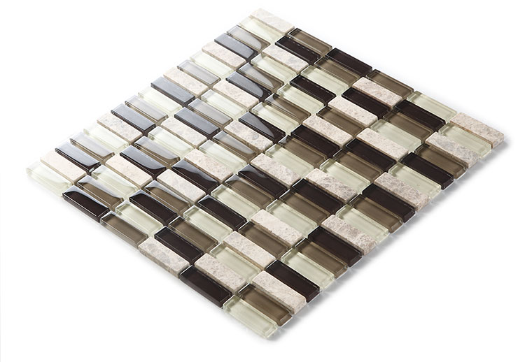 strip natrual marble crystal glass mosaic tile wall stickers - 605