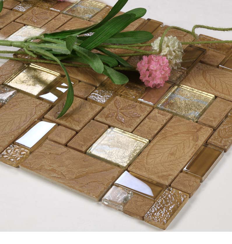 the porcelain tile crystal glass blend mosaic - y326