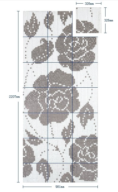 the size of the mosaic pattern 2128b