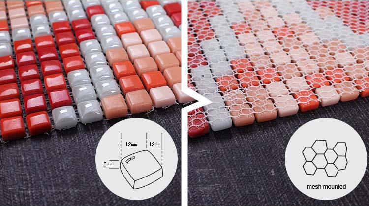 vitreous mosaic art pattern design crystal glass backsplash - gh19