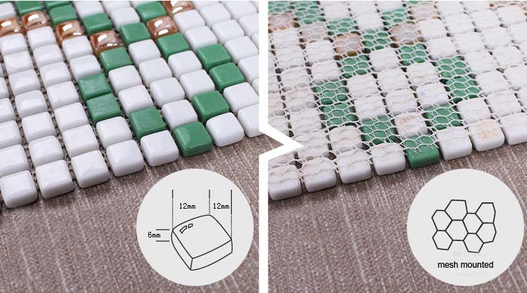 vitreous mosaic art pattern design crystal glass backsplash - gh33