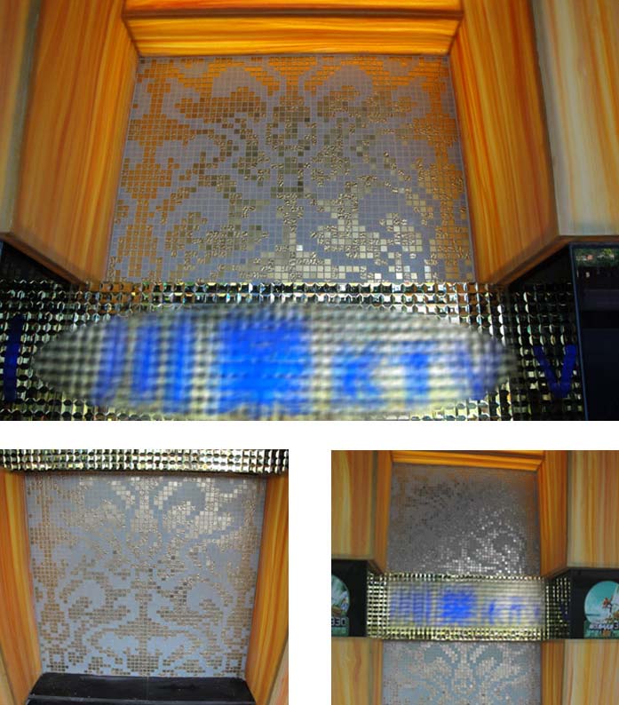 vitreous mosaic tile pattern design frosted crystal glass backsplash - 2131